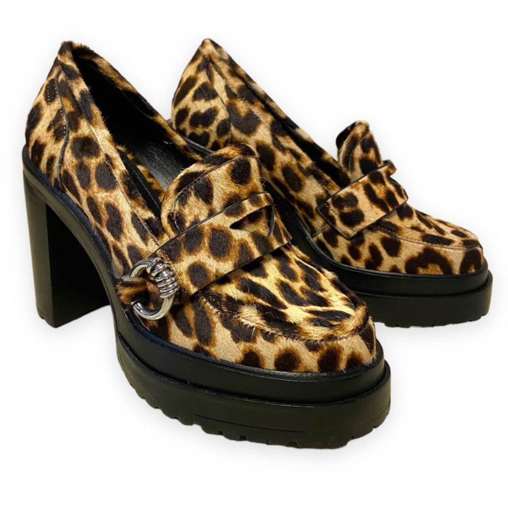 Gianni Bini Maxxwelle Leopard Print Platform Block Heel Women's Size 6M - NWT - Picture 2 of 8